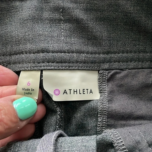 ATHLETA Sirrus Gray Wool Blend Mini Skirt Inner drawstring Women’s Size 6 - Picture 5 of 13